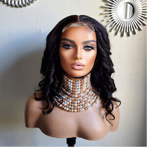 100%virgin human hair closure wig 14